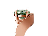 Rose gold Fancy Green Cushion  Solitaire Diamond Engagement Ring with Pave Band and Four-Prong Setting_31