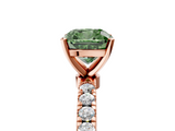 Rose gold Fancy Green Cushion  Solitaire Diamond Pavé Band with Four-Prong Setting_33