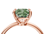Rose gold Fancy Green Cushion  Solitaire Diamond Ring with 4-Prong Setting on a Classic Band_7