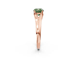 Rose gold Fancy Green Cushion  Solitaire Diamond Ring with Cathedral Band and Four-Prong Setting_68