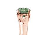 Rose gold Fancy Green Cushion  Solitaire Diamond Ring with Cathedral Band and Four-Prong Setting_71