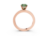 Rose gold Fancy Green Cushion  Solitaire Diamond Ring with Channel-Set Baguette Band and Four-Prong Setting_91