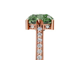 Rose gold Fancy Green Cushion  Solitaire Diamond Ring with Channel Set Band and Bezel Prong Setting_55