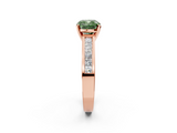 Rose gold Fancy Green Cushion  Solitaire Diamond Ring with Channel-Set Band and Four-Prong Setting_5