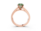 Rose gold Fancy Green Cushion  Solitaire Diamond Ring with Channel-Set Band and Four-Prong Setting_6
