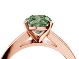 Rose gold Fancy Green Cushion  Solitaire Diamond Ring with Channel-Set Band and Four-Prong Setting_7