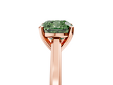 Rose gold Fancy Green Cushion  Solitaire Diamond Ring with Four-Prong Setting and Classic Band_8