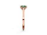 Rose gold Fancy Green Cushion  Solitaire Diamond Ring with Four-Prong Setting and Tapered Band 3