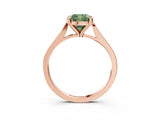 Rose gold Fancy Green Cushion  Solitaire Diamond Ring with Four-Prong Setting and Tapered Band 4