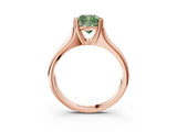 Rose gold Fancy Green Cushion  Solitaire Diamond Ring with Six-Prong Cathedral Setting_35