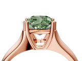 Rose gold Fancy Green Cushion  Solitaire Diamond Ring with Six-Prong Cathedral Setting_36