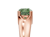 Rose gold Fancy Green Cushion  Solitaire Diamond Ring with Six-Prong Cathedral Setting_37