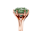 Rose gold Fancy Green Cushion  Solitaire Diamond Ring with Six-Prong Setting and Tapered Band_22