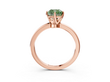 Rose gold Fancy Green Cushion  Solitaire Diamond Ring with Six-Prong Setting on a Classic Band_6