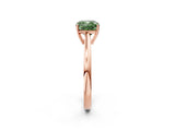 Rose gold Fancy Green Cushion  Solitaire Diamond Ring with Split Shank and Four-Prong Setting_14