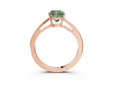Rose gold Fancy Green Cushion  Solitaire Diamond Ring with Split Shank and Four-Prong Setting_15