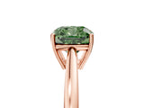 Rose gold Fancy Green Cushion  Solitaire Diamond Ring with Split Shank and Four-Prong Setting_17