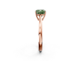 Rose gold Fancy Green Cushion  Solitaire Diamond Ring with Split Shank and Four-Prong Setting_22