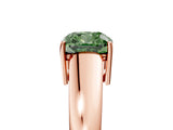 Rose gold Fancy Green Cushion  Solitaire Diamond Ring with Tapered Band and Four-Prong Setting_54