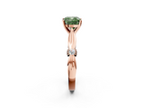 Rose gold Fancy Green Cushion  Solitaire Diamond Twisted Band with Four-Prong Setting_68