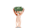 Rose gold Fancy Green Cushion  Solitaire Diamond Twisted Band with Four-Prong Setting_71