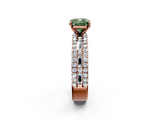Rose gold Fancy Green Cushion  Solitaire Diamond with Pave and Channel Set Band_63