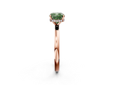 Rose gold Fancy Green Cushion  Solitaire Engagement Ring with Cathedral Band and Four-Prong Setting_23