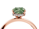 Rose gold Fancy Green Cushion  Solitaire Engagement Ring with Cathedral Band and Four-Prong Setting_25