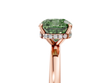 Rose gold Fancy Green Cushion  Solitaire Engagement Ring with Cathedral Band and Four-Prong Setting_26