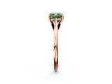 Rose gold Fancy Green Cushion  Solitaire Engagement Ring with Four-Prong Setting and Classic Band 2