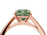 Rose gold Fancy Green Cushion  Solitaire Engagement Ring with Four-Prong Setting and Classic Band 4