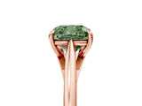 Rose gold Fancy Green Cushion  Solitaire Engagement Ring with Four-Prong Setting and Classic Band 5