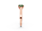 Rose gold Fancy Green Cushion  Solitaire Engagement Ring with Four-Prong Setting and Tapered Band_5