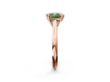 Rose gold Fancy Green Cushion  Solitaire Engagement Ring with Six-Prong Setting and Classic Band 2