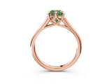 Rose gold Fancy Green Cushion  Solitaire Engagement Ring with Six-Prong Setting and Classic Band 3
