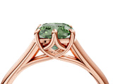 Rose gold Fancy Green Cushion  Solitaire Engagement Ring with Six-Prong Setting and Classic Band 4
