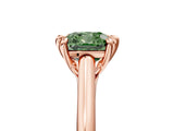Rose gold Fancy Green Cushion  Solitaire Engagement Ring with Six-Prong Setting and Classic Band 5
