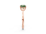 Rose gold Fancy Green Cushion  Solitaire Heart Prong Engagement Ring with Tapered Band_57