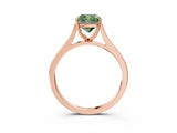 Rose gold Fancy Green Cushion  Solitaire Heart Prong Engagement Ring with Tapered Band_58