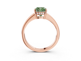 Rose gold Fancy Green Cushion  Solitaire Pavé Band Prong Setting Ring_19