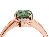 Rose gold Fancy Green Cushion  Solitaire Pavé Band Prong Setting Ring_20