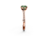 Rose gold Fancy Green Cushion  Solitaire Pavé Band with Four-Prong Setting_30
