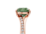 Rose gold Fancy Green Cushion  Solitaire Pavé Band with Four-Prong Setting_33