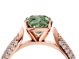 Rose gold Fancy Green Cushion  Solitaire Pavé Diamond Engagement Ring with Four-Prong Setting_155