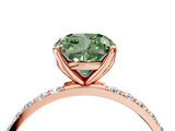Rose gold Fancy Green Cushion  Solitaire Pavé Diamond Engagement Ring with Four-Prong Setting_43