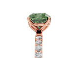 Rose gold Fancy Green Cushion  Solitaire Pavé Diamond Engagement Ring with Four-Prong Setting_44