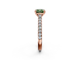 Rose gold Fancy Green Cushion  Solitaire Pave Diamond Engagement Ring with Prong Setting_22