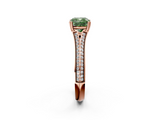 Rose gold Fancy Green Cushion  Solitaire Pave Split Shank Engagement Ring with Six-Prong Setting_39