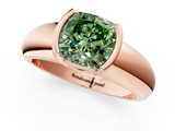 Rose gold Fancy Green Cushion  Solitaire Tension Set Diamond Ring with Wide Band_21