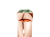 Rose gold Fancy Green Cushion  Solitaire Tension Set Diamond Ring with Wide Band_25